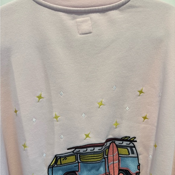 Sunkissed Coconut Light Pink Embroidered Camper Sweatshirt Size XXL - Picture 4 of 15